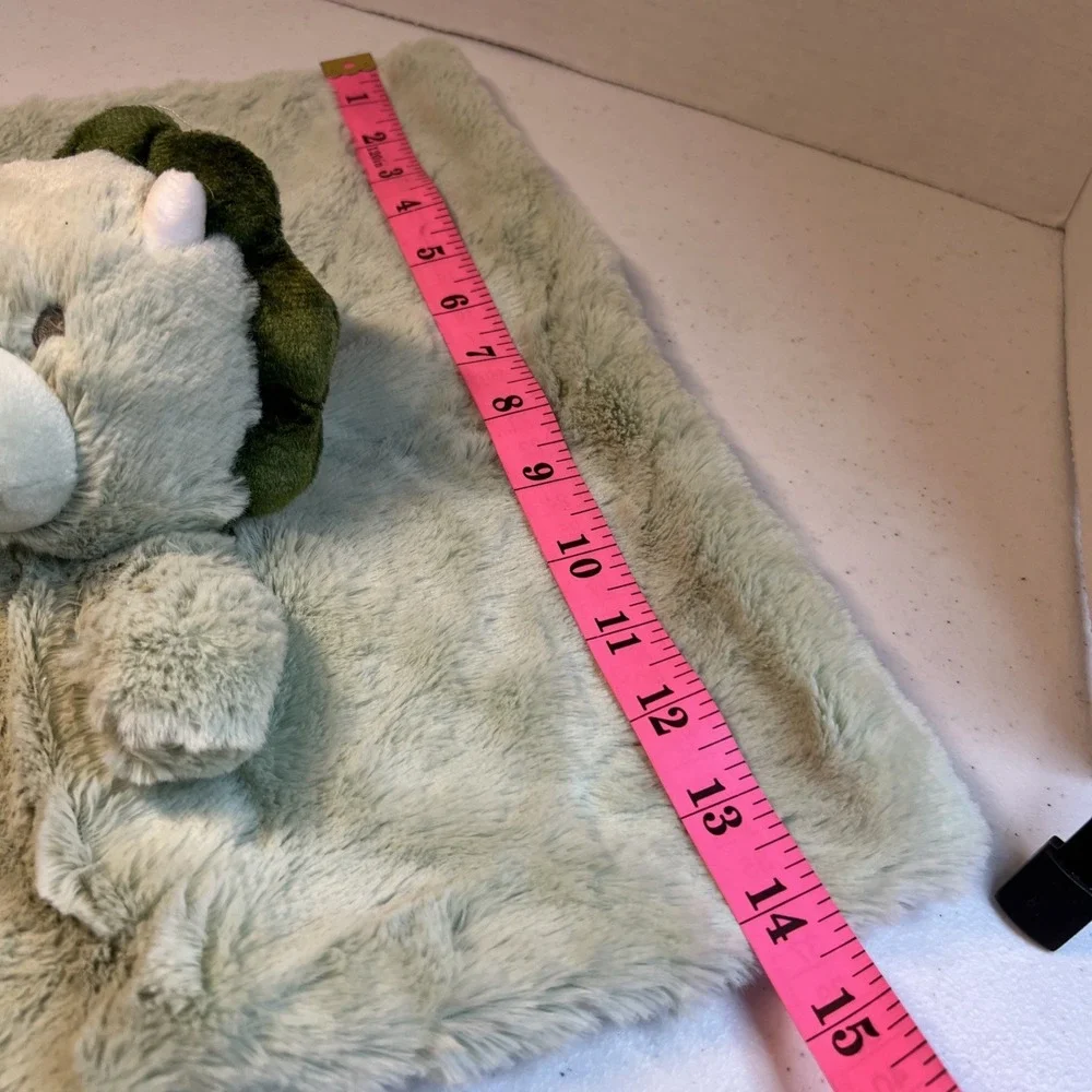 KELLY TOYS GREEN DINO SECURITY BLANKET K LUX PLUSH BABY LOVEY RATTLE TOY-CRIB